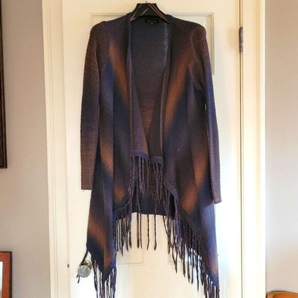 Long waterfall front cardigan coat length sweater. M/L - Picture 1 of 6